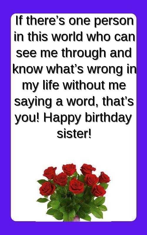 birthday msg for sister